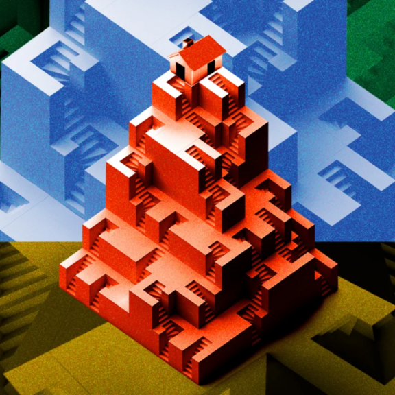 Artistic render of building blocks