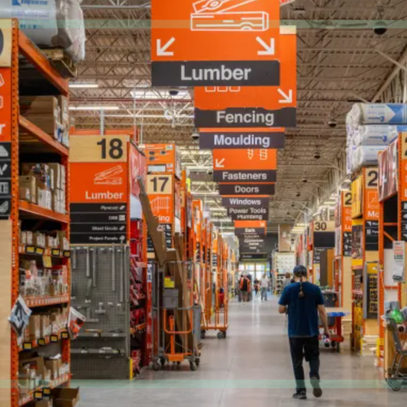 View of an aisle in Home Depot