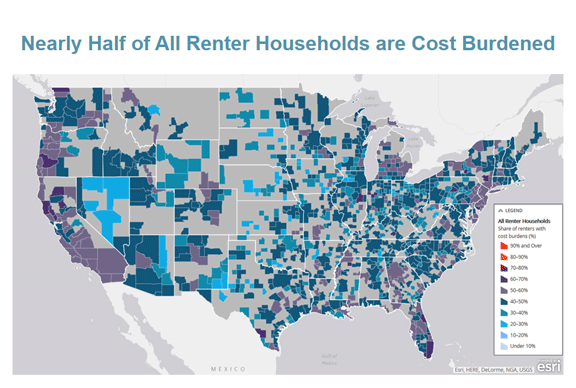 million 26 4 percent with severe cost burdens spending more than half of income on housing click the map to launch or read the accompanying blog million 26 4 percent with severe cost burdens spending more than half of income on housing click the map to launch or read the accompanying blog
