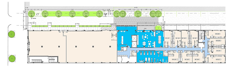Ground floor plan of 1047 Commonwealth Avenue showing entrance and units. 