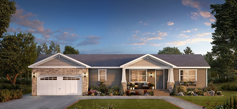 View of a one-story manufactured home.