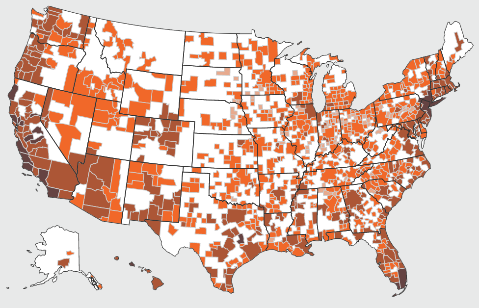 Cost burdens map