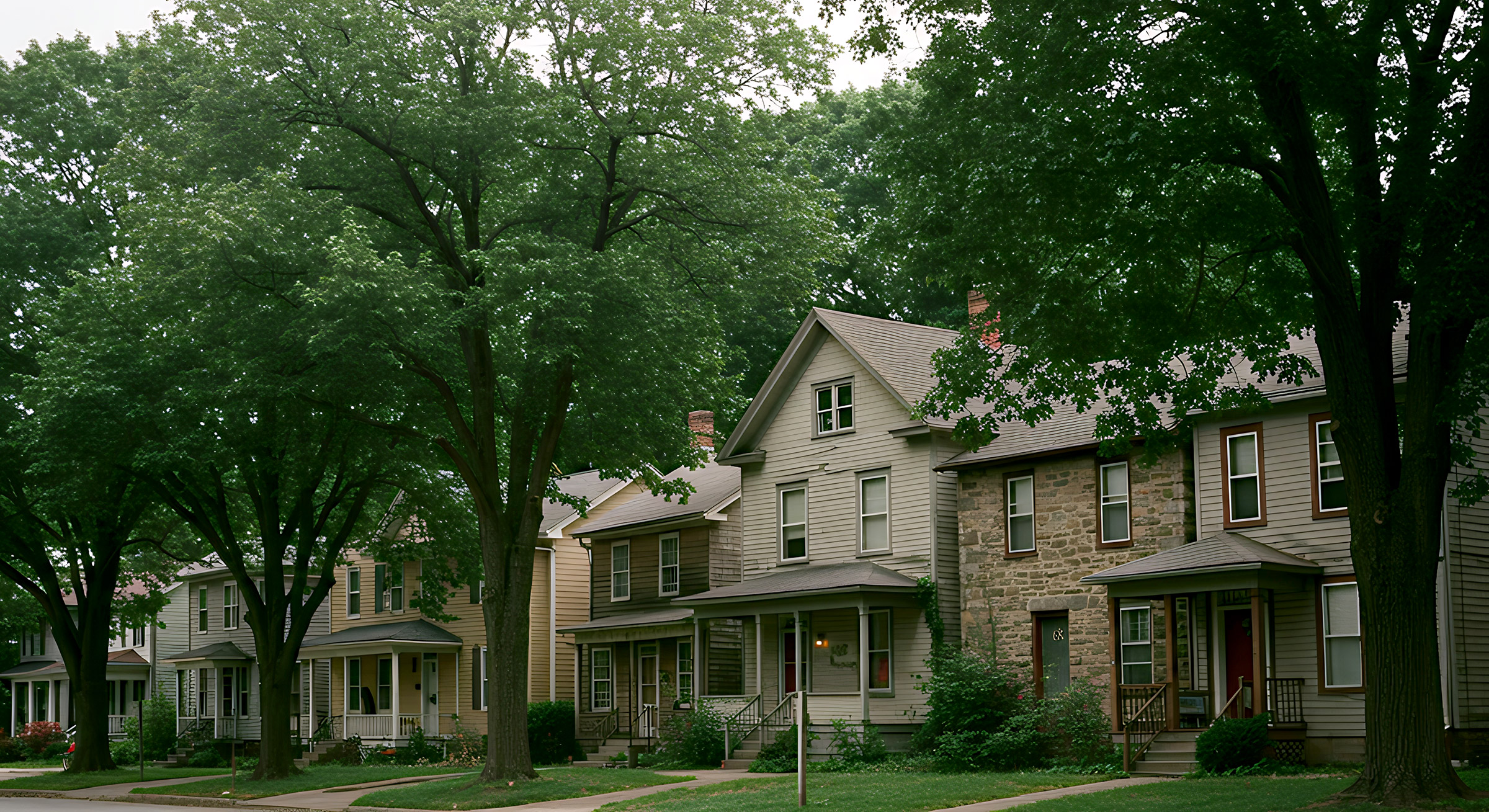 Row of single family homes