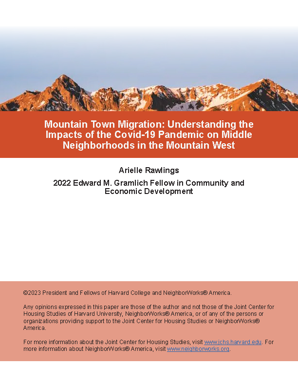 Cover of the paper "Mountain Town Migration."