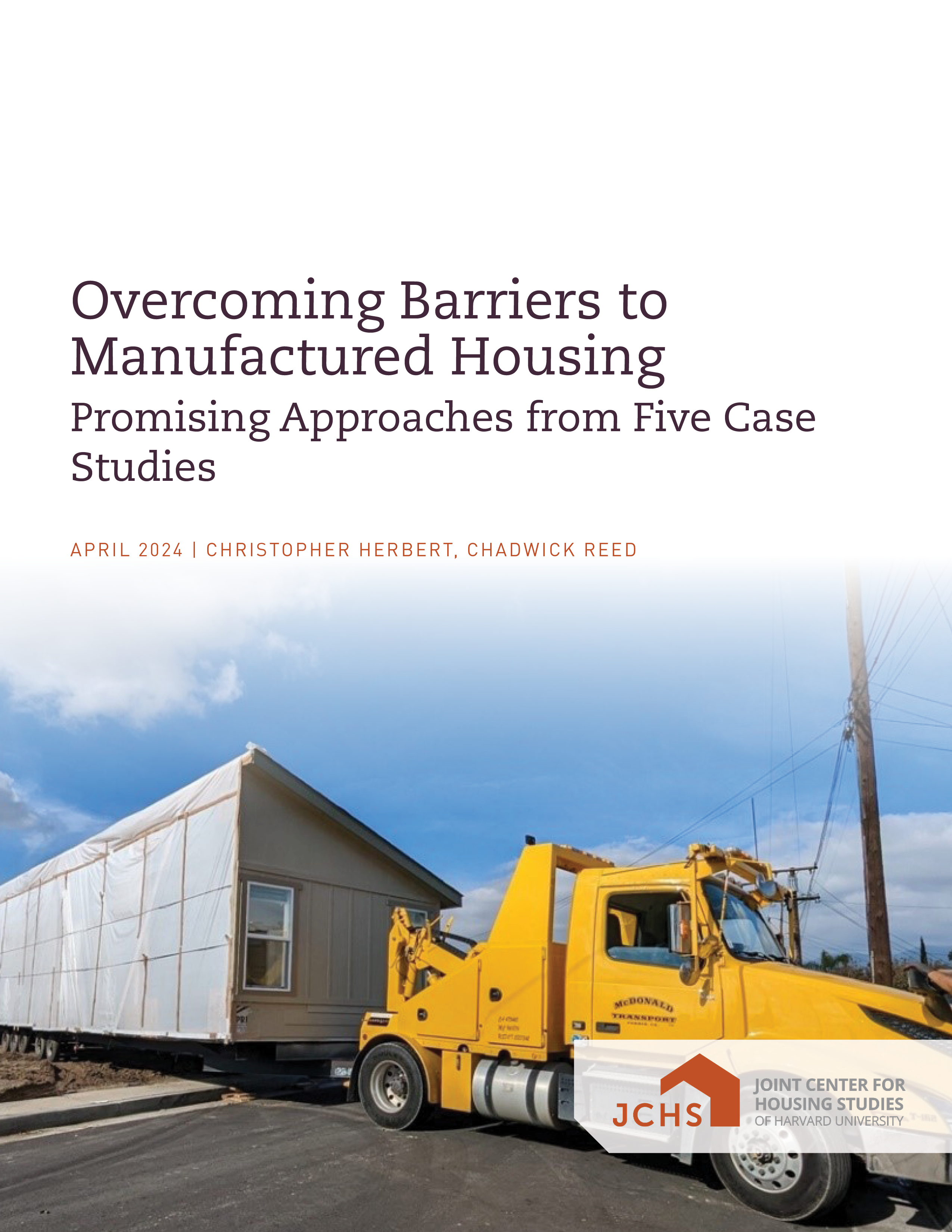 Cover of the paper "Overcoming Barriers to Manufactured Housing: Promising Approaches from Five Case Studies."