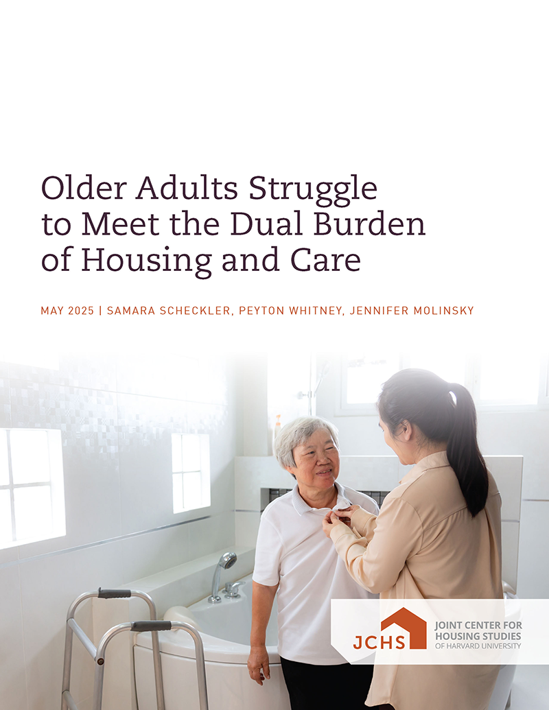 Report cover showing an aide helping an older adult get dressed.