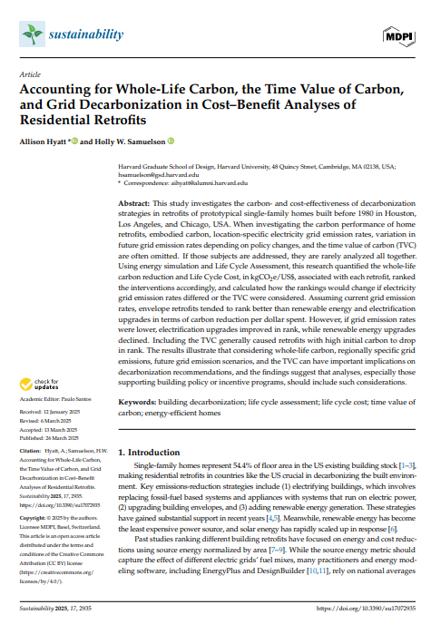 Cover of Sustainability journal article