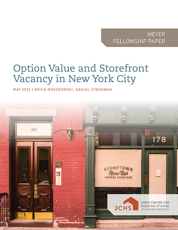 Cover of the paper "Option Value and Storefront Vacancy in New York City."