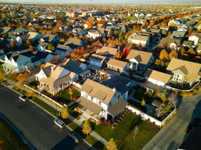 Homes in a suburban neighborhood.