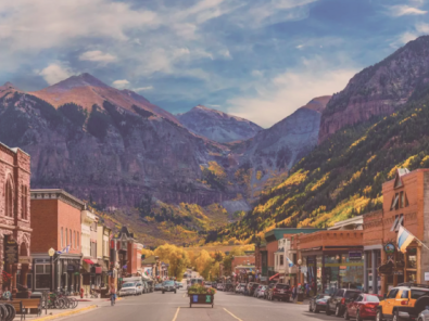 Downtown mountain town.