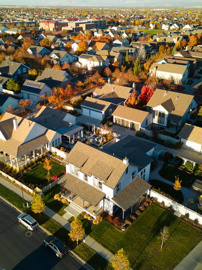Homes in a suburban neighborhood.