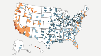 Thumbnail of price-to-income map linking to interactive.