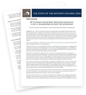 The State of the Nation's Housing 2020 Press Release