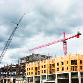 Multifamily building under construction.