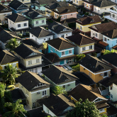 Aerial view of neighborhood