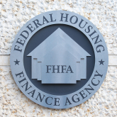 FHFA seal on a building.