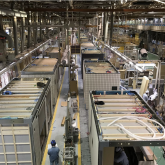Housing modules in a manufacturing facility.