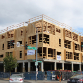 Multifamily building under construction. 
