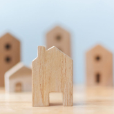 House-shaped wood blocks.
