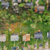 Neighborhood after a natural disaster.