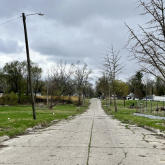 Rundown neighborhood street.