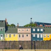 Colorful rowhouses.