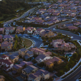 Aerial view of neighborhood