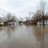 Flooded neighborhood. 