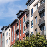 Modern rowhouses.