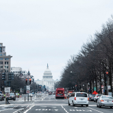 View of US Capitol building.