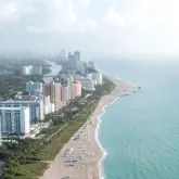 Aerial view of Miami coastline