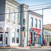 Businesses in a downtown area.