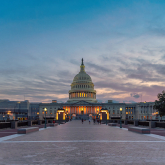 US capitol at sunset