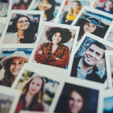 Collection of polaroid photos of different people.