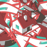 Graphic showing a single-family home twisted in different ways.