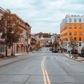 City street in Bangor, Maine 
