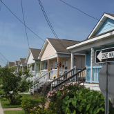 Row of small homes in New Orleans, Louisiana.