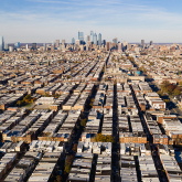 View of row houses in South Philadelphia.