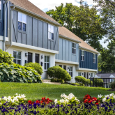 Row of town homes and front lawn