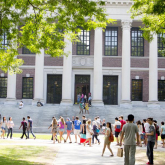 View of Widener Library on Harvard campus.