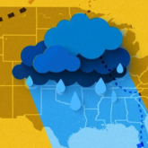 Graphic of storm cloud over US.