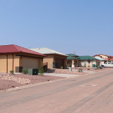Street of one-story homes