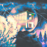 Mystic view of a house in a blue landscape
