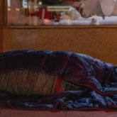 Homeless person asleep
