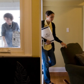 Potential buyers at an open house.