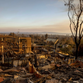 Home destroyed by a wildfire.