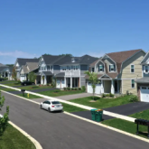 Neighborhood of single family homes.