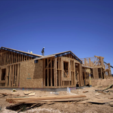 Homes under construction in California.