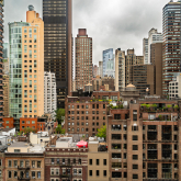 Manhattan apartment buildings.