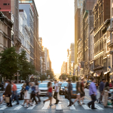 People crossing NYC street.